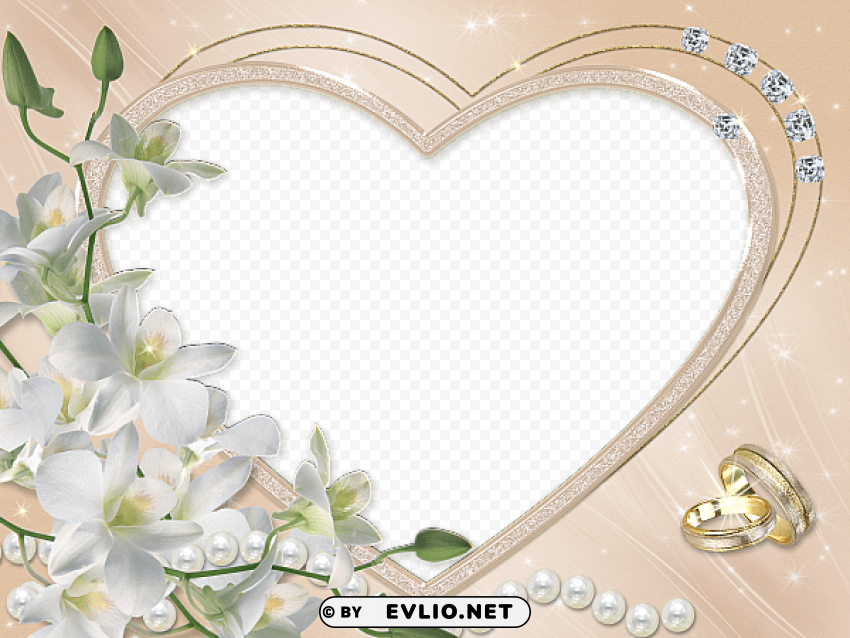 heart wedding flower transparent frame Isolated Subject in HighResolution PNG