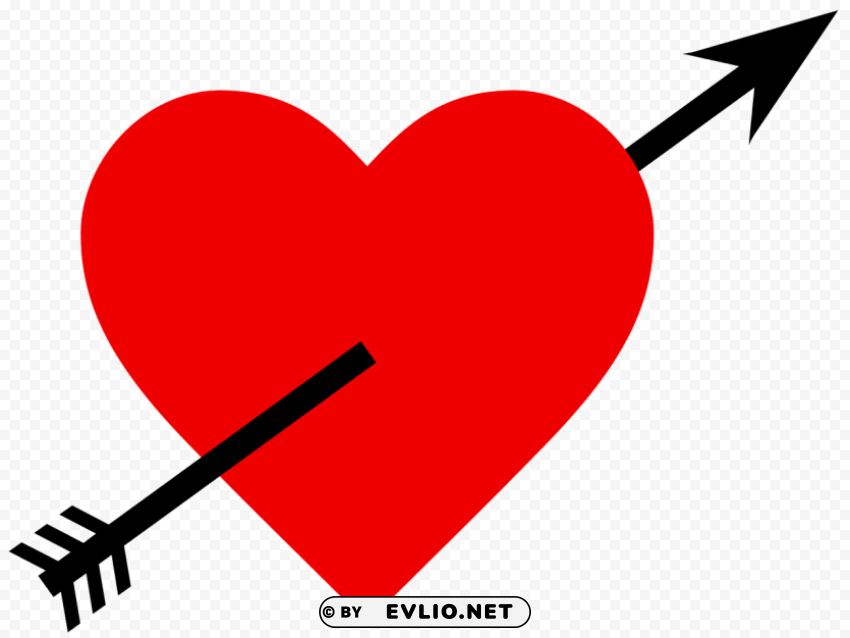 Heart With Black Arrow Free Download PNG Images With Alpha Transparency