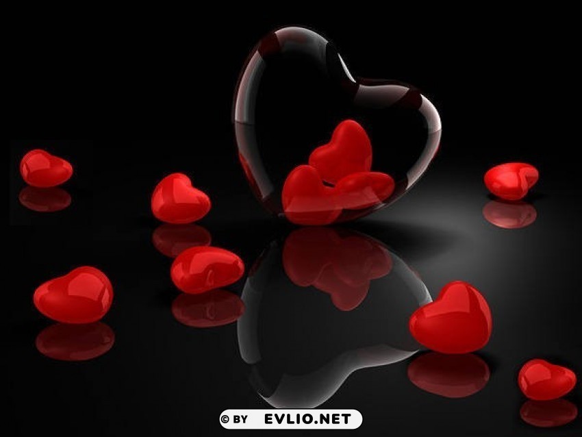 Hearts Black PNG For Educational Use