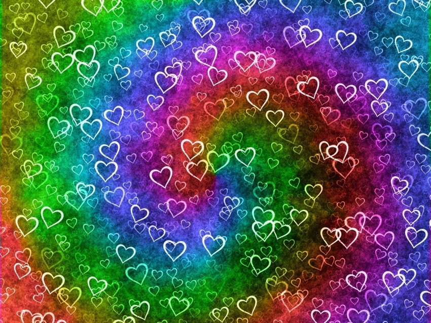 hearts heart patterns rainbow texture Isolated Graphic on Clear Transparent PNG