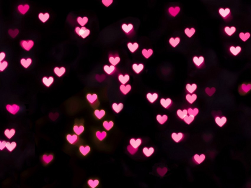 hearts lights glow pink love PNG images for printing