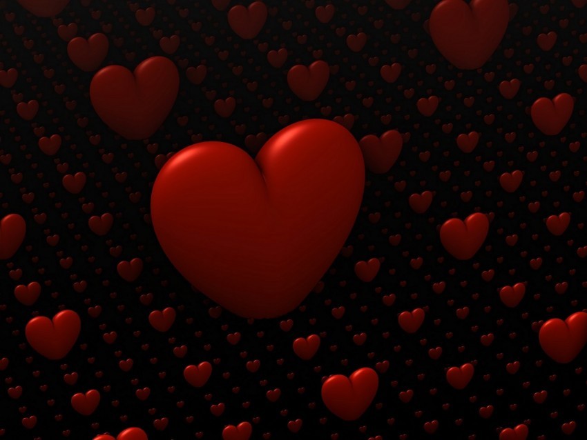 hearts love 3d red PNG images transparent pack