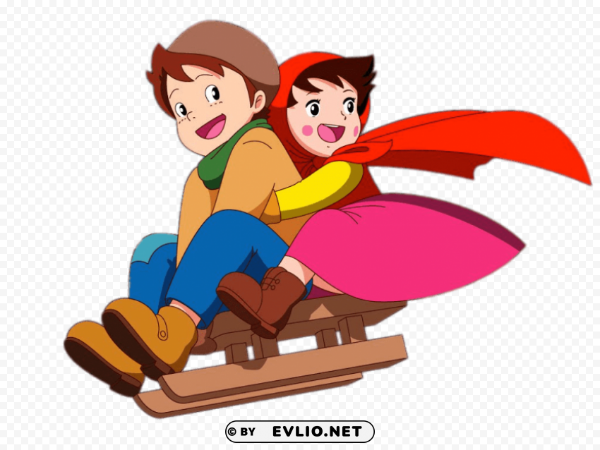 heidi and peter on sleigh PNG graphics with alpha transparency broad collection clipart png photo - cf761a4c