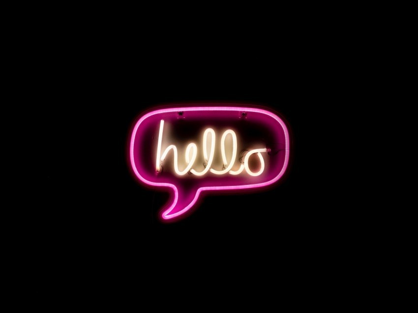 hello neon inscription text Isolated Artwork on HighQuality Transparent PNG