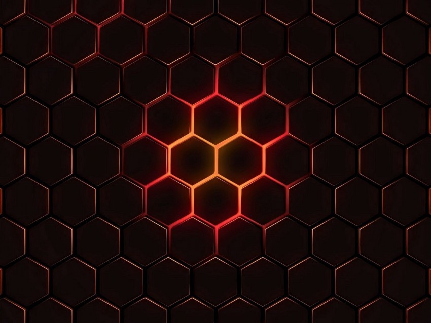 hexagons cells texture glow dark PNG file with no watermark