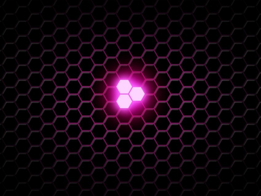 hexagons neon glow lilac Transparent PNG images for graphic design