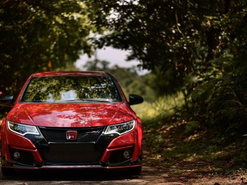 honda - fk2 type r honda car red front view PNG graphics with transparency 4k wallpaper