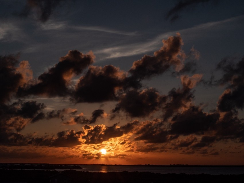 horizon sunset clouds twilight san pedro belize Isolated Artwork in Transparent PNG