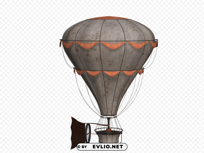 hot air balloon vintage Clear Background PNG Isolated Illustration