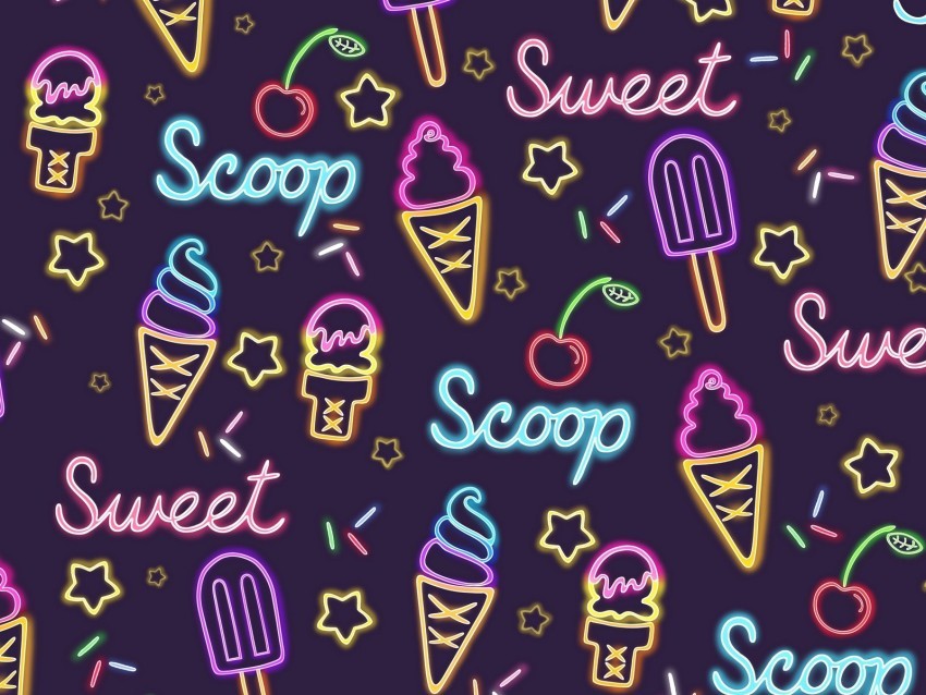 ice cream patterns pattern neon sweet Clear background PNG images comprehensive package 4k wallpaper