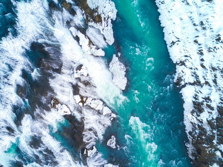 ice floes ice aerial view waterfall iceland Clear background PNG images bulk
