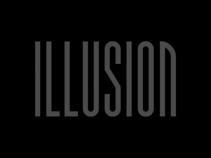 illusion inscription dark letters word PNG images with transparent layering