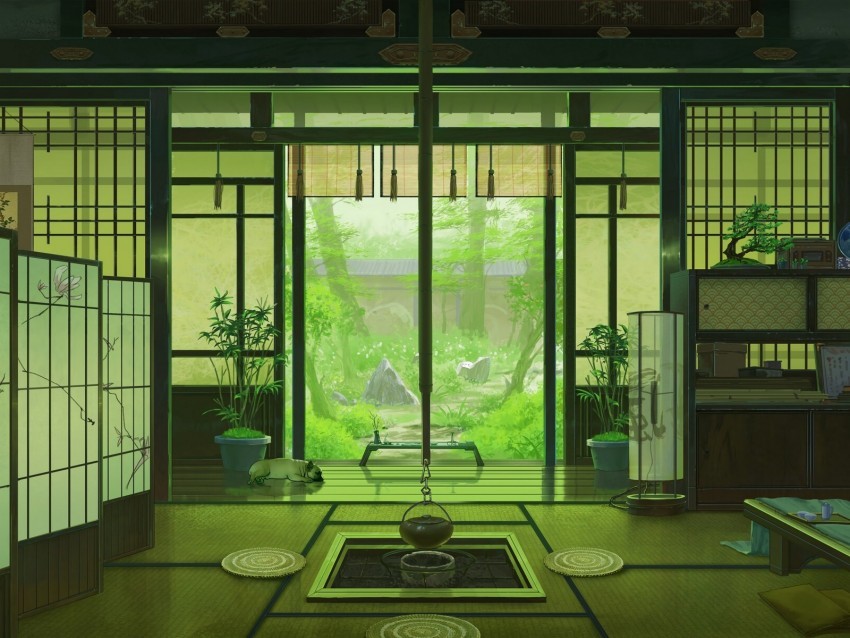 interior japan art window view Isolated Artwork in HighResolution PNG