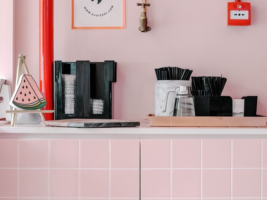 interior shelf design pink dishes PNG for digital art 4k wallpaper
