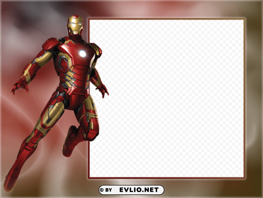 Iron Man Transparent Photo Frame PNG Graphics With Alpha Channel Pack