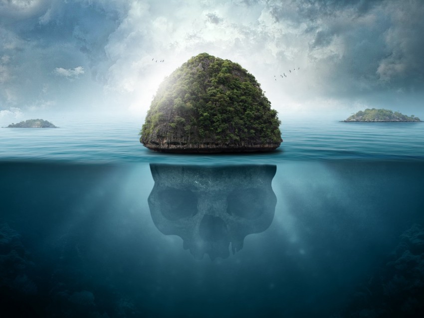 island skull underwater secrets Isolated Graphic on HighQuality Transparent PNG