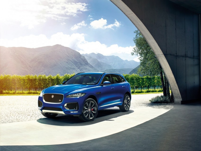 jaguar f-pace jaguar crossover blue dynamic powerful auto Isolated Character on Transparent Background PNG