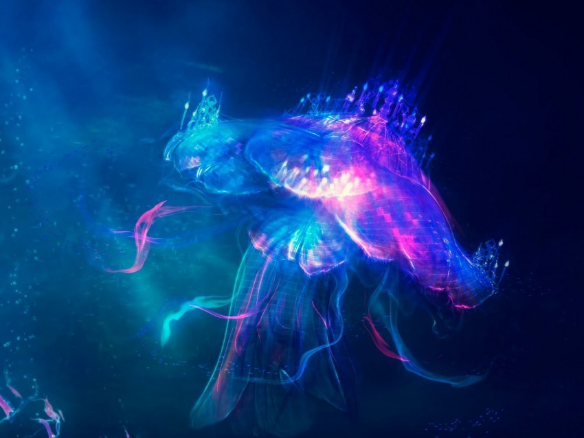 jellyfish underwater world glow art fabulous PNG transparent photos assortment
