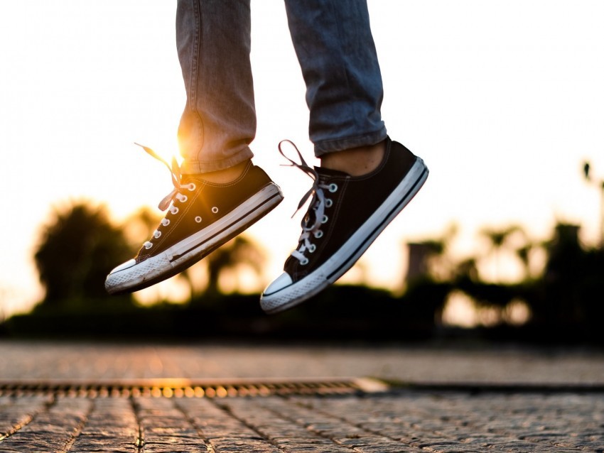 jump legs sneakers shoes sunlight HighResolution PNG Isolated Artwork