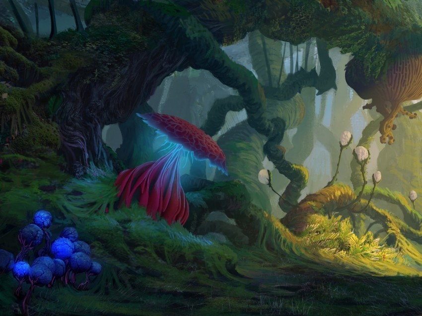 jungle alien fantastic creatures PNG for online use 4k wallpaper