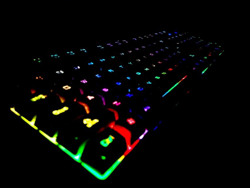 keyboard key backlight multicolored Isolated Element in HighQuality PNG