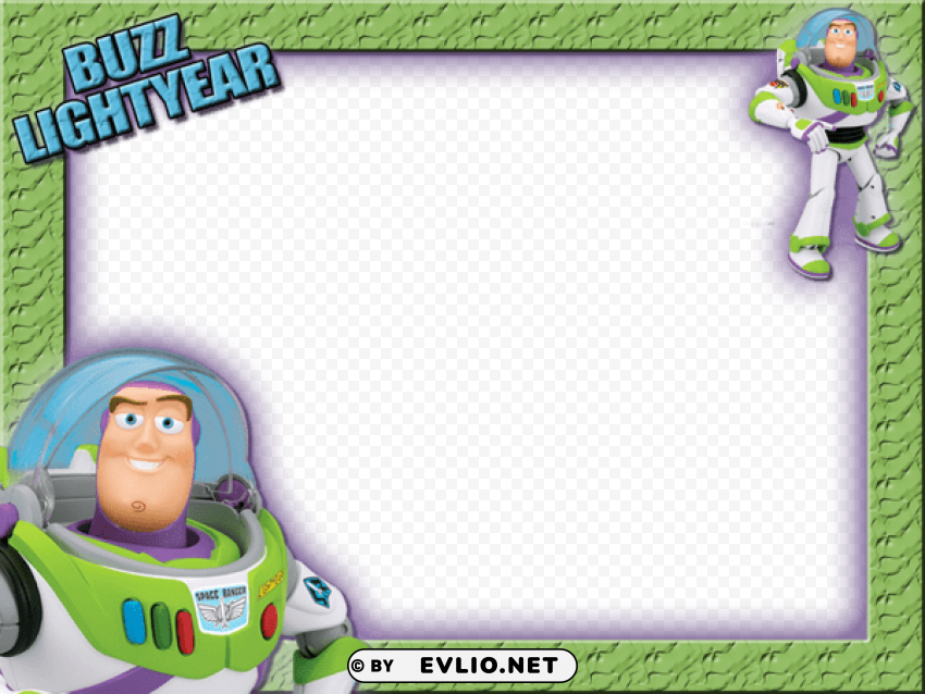 kids transparent frame with buzz lightyear PNG for digital design
