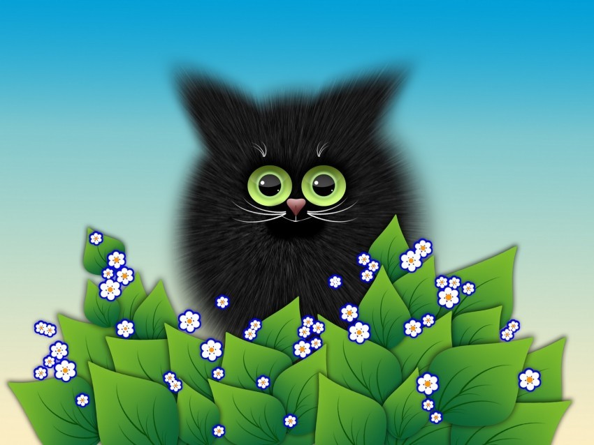 kitten leaves vector art flowers PNG images with no fees 4k wallpaper