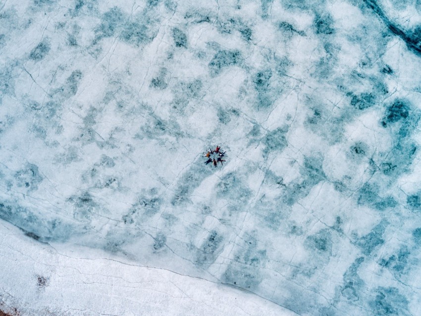 lake ice aerial view frozen people Transparent design PNG