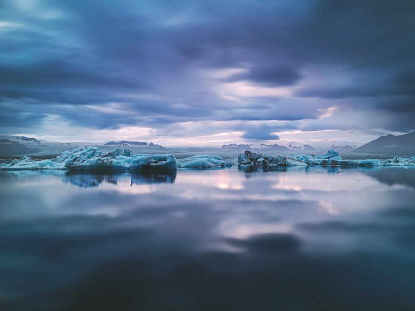 lake ice water clouds landscape HighResolution PNG Isolated Artwork