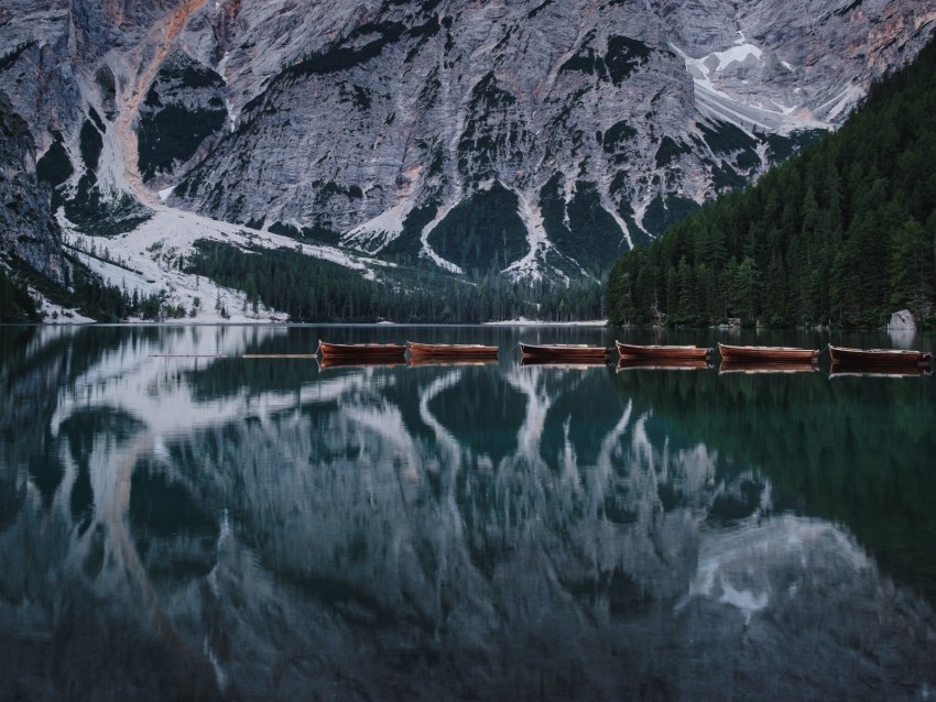 lake mountains boats water reflection Transparent Background PNG Isolated Pattern