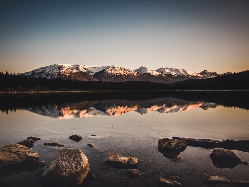 lake mountains stones reflection landscape Isolated Character in Transparent PNG 4k wallpaper