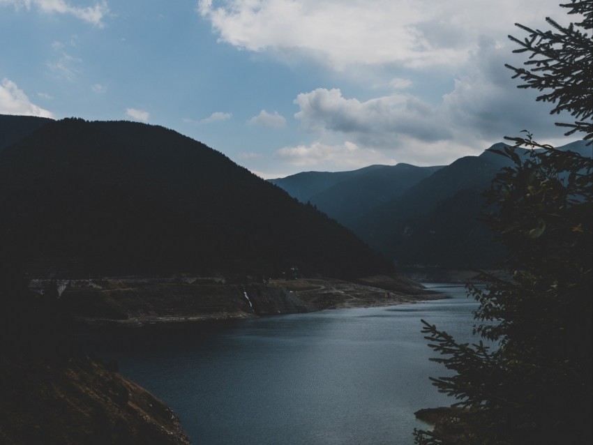 lake mountains twilight evening sky Isolated Subject with Clear PNG Background 4k wallpaper