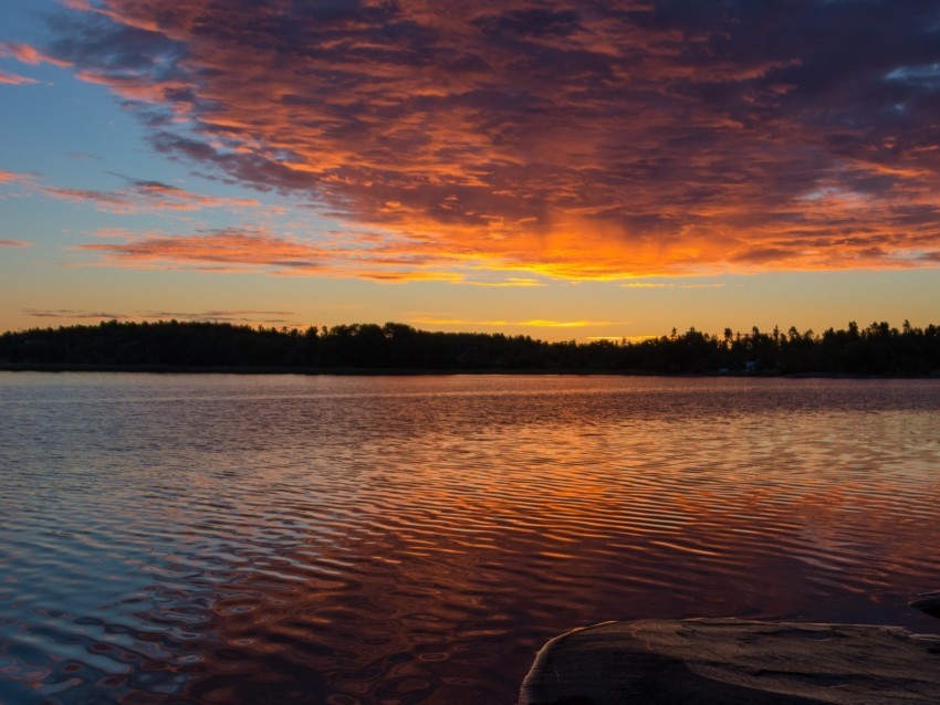 lake sunset archipelago sky clouds Isolated Artwork on Transparent Background