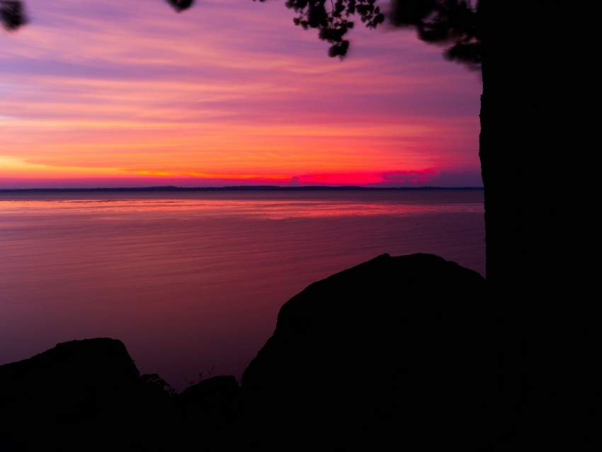 lake sunset dark shore HighQuality Transparent PNG Element