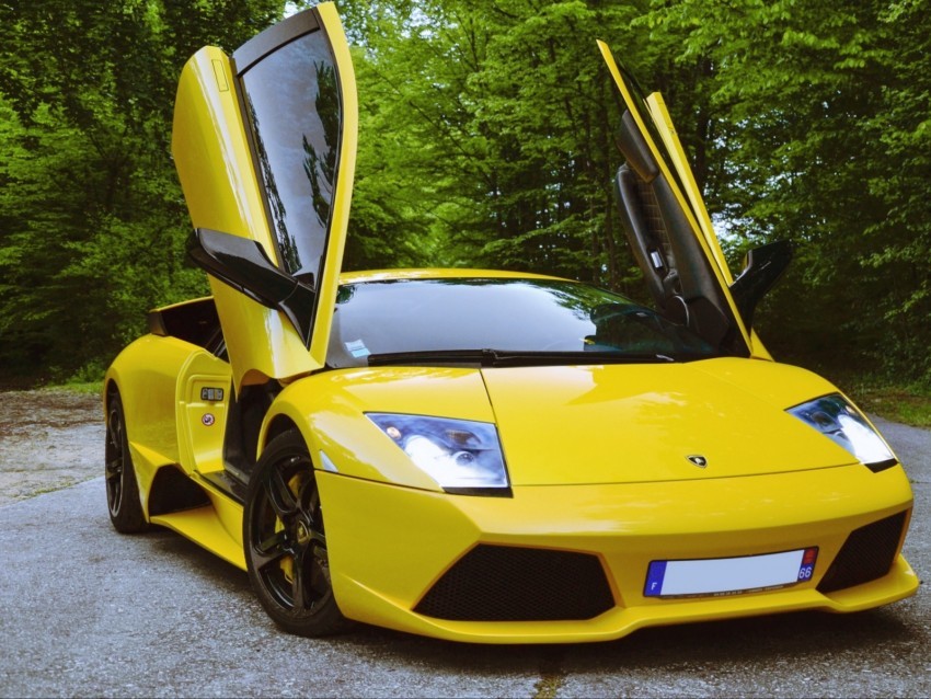 lamborghini murcielago lp640 lamborghini murcielago lamborghini sports car yellow PNG Image with Clear Isolated Object