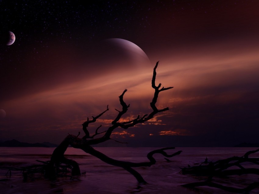 landscape dark space dusk Isolated Item with Clear Background PNG