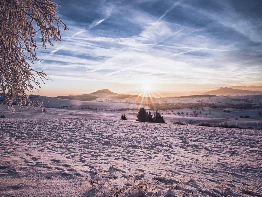 landscape winter snow sun hills relief Transparent PNG graphics complete collection