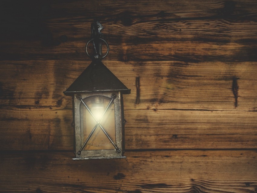 lantern light wall bulb iron old wooden Clear Background PNG Isolation