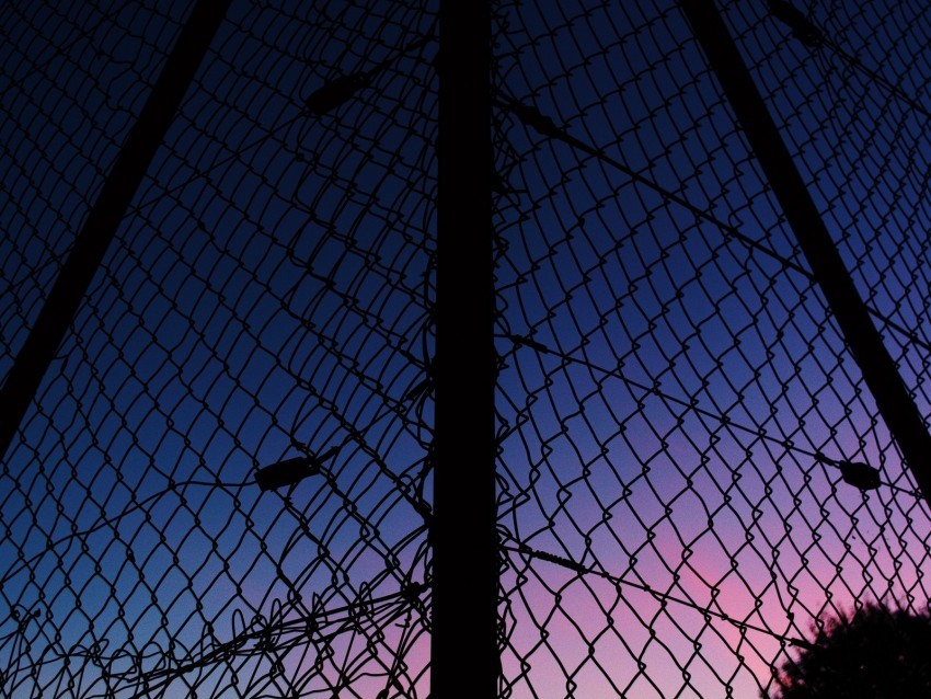 lattice fence mesh sunset sky Transparent Background Isolated PNG Design