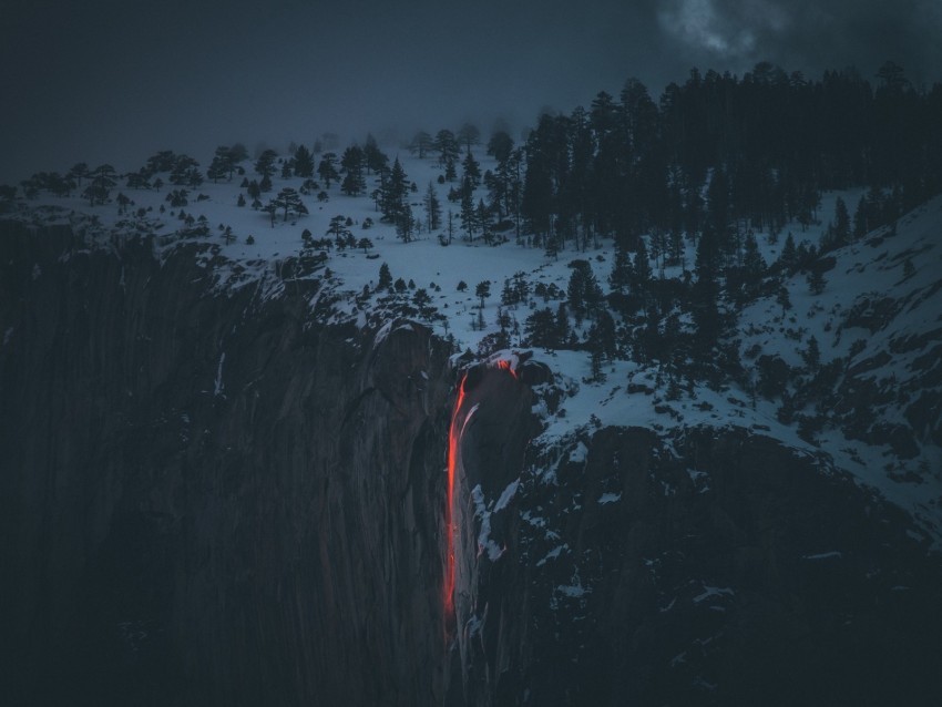 lava volcano cliff fog snow winter Transparent PNG images set