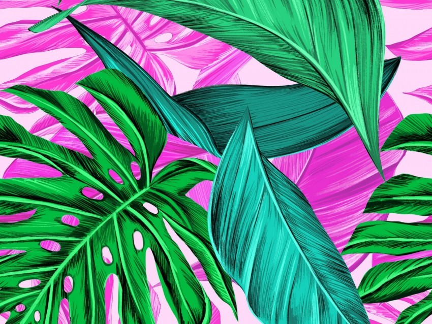 leaves pattern bright tropical Transparent PNG Isolated Object Design