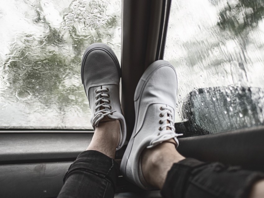 legs sneakers car glass rain PNG images with no watermark