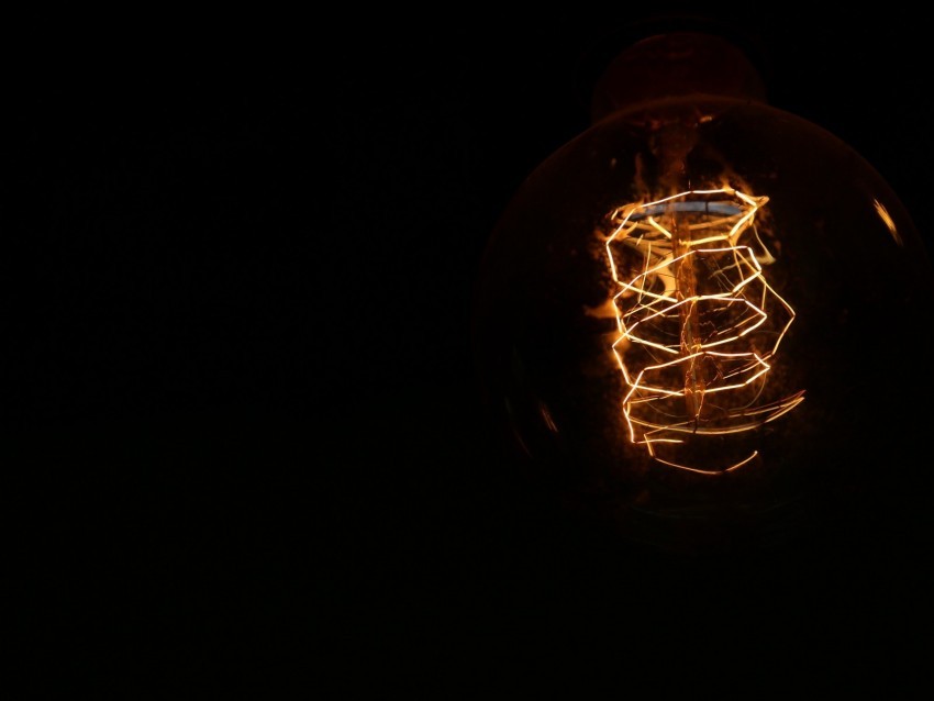 light bulb electricity spiral dark Isolated Character with Transparent Background PNG