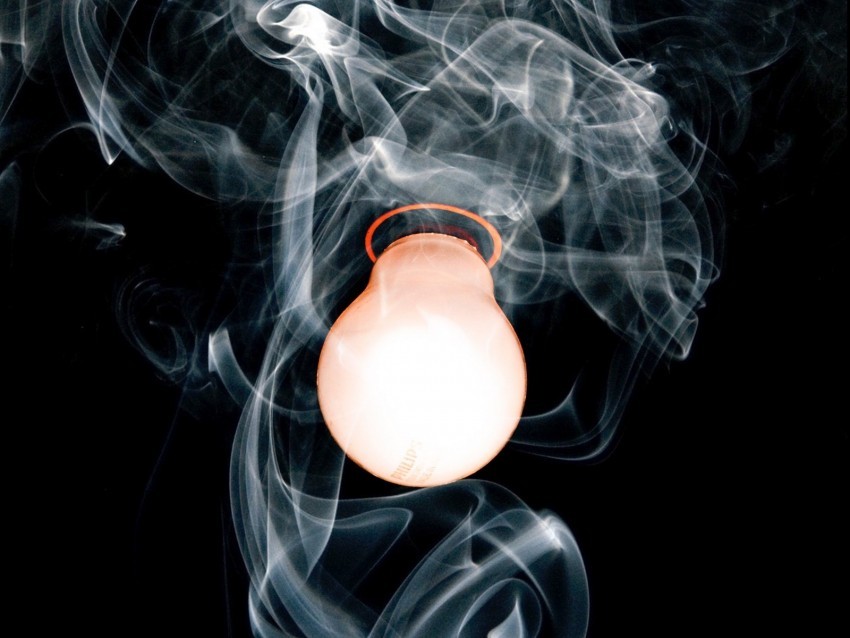 light bulb smoke electricity lighting PNG Graphic with Isolated Design