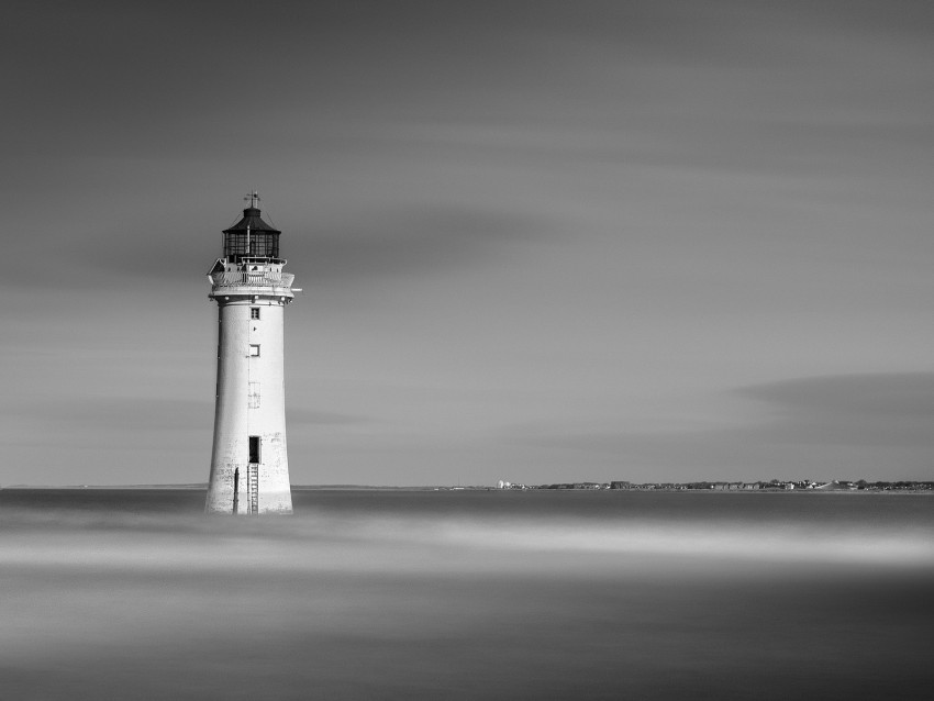 lighthouse ocean bw minimalism PNG for overlays 4k wallpaper