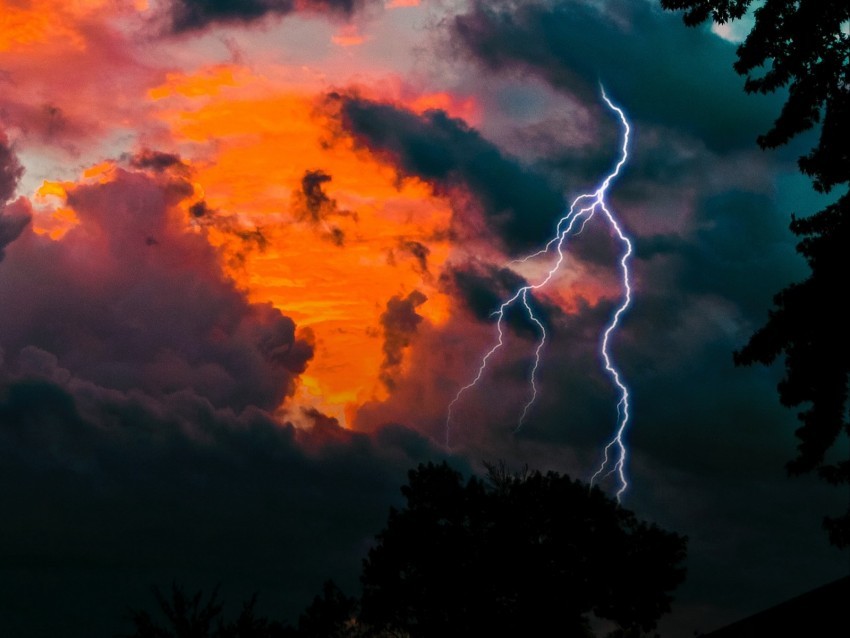 lightning clouds overcast twilight sky PNG with no background for free