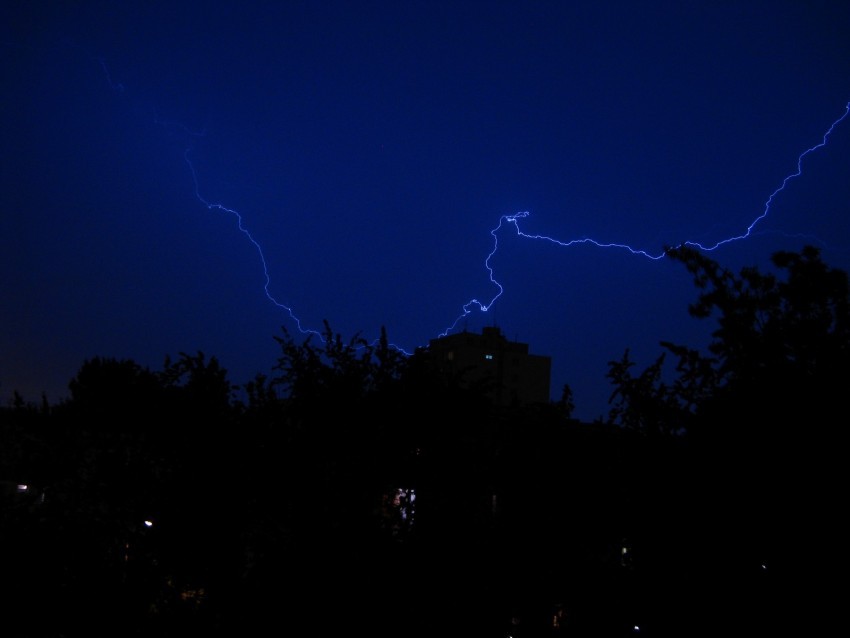 lightning night overcast sky trees PNG without background