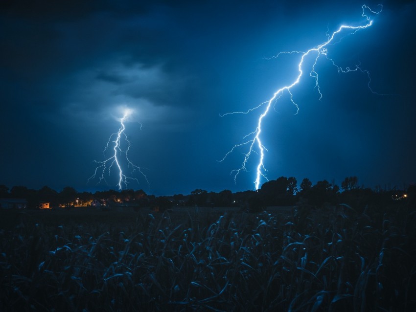 lightning sky cloudy night dark Isolated Item in Transparent PNG Format