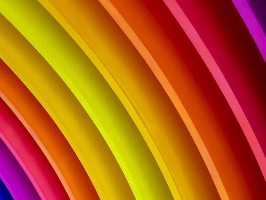 lines colorful rainbow curved Clear Background PNG with Isolation