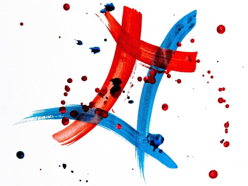 lines spots red blue abstraction Isolated Character in Transparent PNG